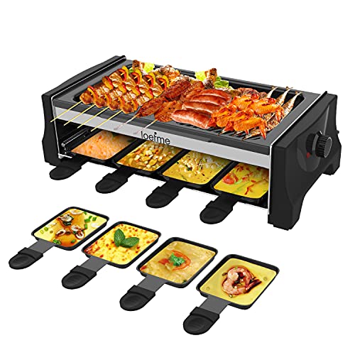 Indoor Grill COKLAI Raclette Grill Table Electric Grill Reversible