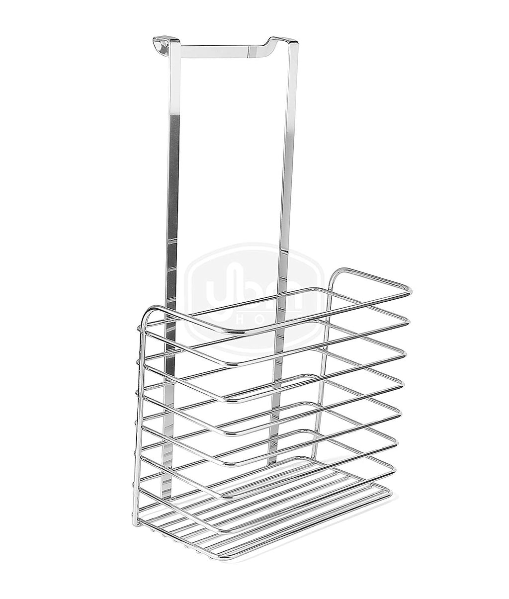 YBM HOME Ybmhome Over The Door Storage Basket, Kitchen Cabinet, Bathroom Shower Organization for Aluminum Foil, Sandwich Bags, Cleaning Supplies Chrome 2217 (1)