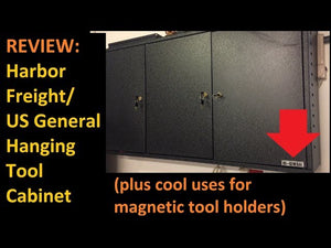This video shows the US General hanging tool cabinet, item #39213, from Harbor Freight