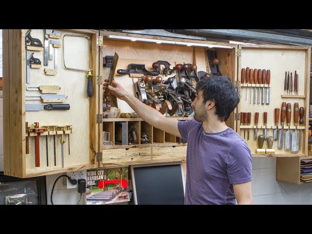 Wall-hanging Handtool Cabinet with Double, Double Doors by Matthew Cremona (1 year ago)