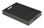 Mountain Woods 6 Compartment Black Utensil/Silverware/Cutlery Organizer Tray w/Felt Interior - 18''