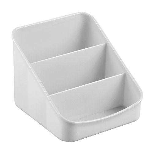 InterDesign Linus Herb Rack, Compact Spice Storage Unit, Plastic Kitchen Organiser, Ideal for Seasoning Packet, Light Grey