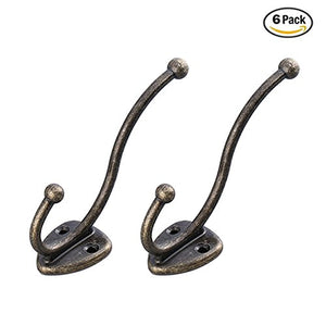 She-love Metal Handle Hook Hanger Clothes Hat Coat Robe Hanging Single Hook Wall Door (6 Pcs)