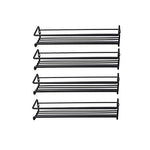 Asense 4 Pack Wall Mount Hanging Single Tier Spice Racks Organizers, Hanging Racks for Cabinet or Pantry Door, Under Cabinet, Metal, Black Color