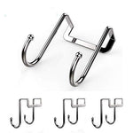 Cabinet Door Double Hooks Hanging Towel Rack - 18/8 Stainless Steel Multiple Use S Shaped Distinctive Designed Hanging Over the Door Hooks Use for Kitchen, Bathroom, Bedroom,Office (4 PACK)