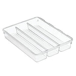 iDesign InterDesign Linus Interlocking Drawer Organizer Cutlery Tray for Forks, Spoons, Knives - Clear, 2XL