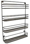 KitchenEdge 4 Tier Wall Mounted Kitchen Pantry Soup and Spice Rack Storage Organizer, Black