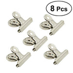 BESTONZON 8Pcs Metal Refrigerator Magnetic Clip Stainless Steel Magnetic Bulldog Clips for Photo Displays Holding Documents Office Organizing 31mm