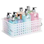 iDesign Storage Organizer Basket, with Handle for Bathroom, Health and Beauty Products - Medium, Clear