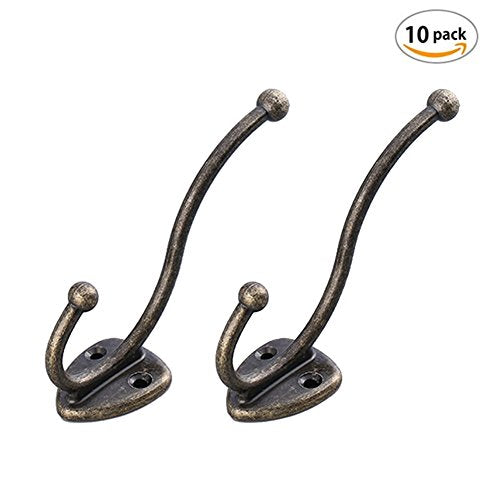 She-love Metal Handle Hook Hanger Clothes Hat Coat Robe Hanging Single Hook Wall Door (10 Pcs)