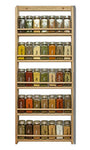 EMS Solid OAK Wood Spice Rack Organizer, 5 Tier Wall Mounted - Seasoning Storage for Pantry and Kitchen - Natural Finish (32.75"H X 13.75"W x 2.75"D)