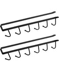 Kitchen Utensil Hooks Towel Hanger Mug Cups Rag Storage Organizer Ties Belts Scarf Coffee Cup Holder Hanging Hook 6 Hook Rack Holder Under Desk Closet No Drilling 2 Pack