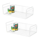 NEX Under Shelf Basket, 2-Pack Under Cabinet Hanging Storage Wire Basket Organizer (14.17" x 10.50" x5.90") for Kitchen Pantry Cupboard, White(LT-DB066B)