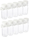 SpiceStor 4" Spice Bottle Set with Organizer (10-Pack), Clear Bottle with White Cap