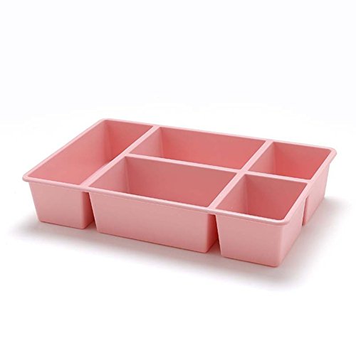 dezirZJjx Storage Container, Premium Plastic Grid Holder Socks Underwear Bra Organizer Multifunctional Drawer Storage Box - Pink