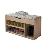 Polar Aurora Hall Shoe Rack Storage Bench Sponge Padded Seat 4 Compartments 31.5L/17" H Checks