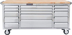 72 inch Stainless Roller cabinet, 15 drawers tool cabinet