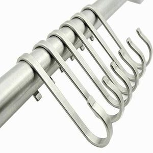 Daratarin S Shaped Hanging Hooks Solid Stainless Steel S Hooks Kitchen Hooks for Spoon Pan Pot Hangers Multiple Uses.
