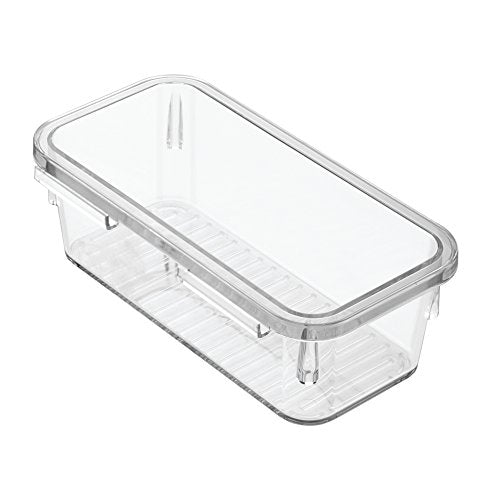 InterDesign Linus Interlocking Drawer Organizer for Kitchen, Office, Bathroom Vanities - Small, Clear