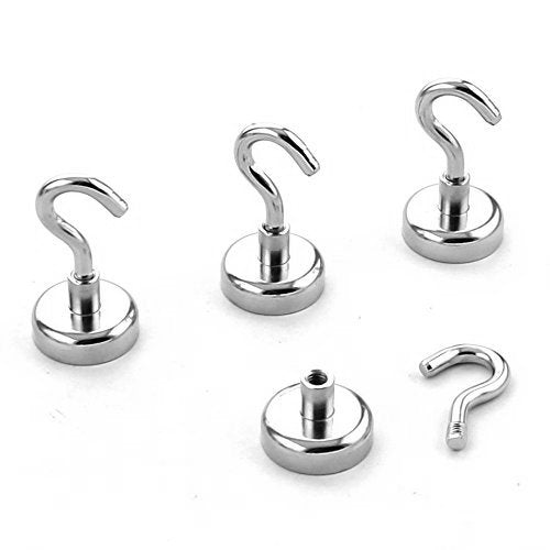 Lavotus 25 Pounds Strong Neodymium Magnetic Hooks for Home Kitchen Workplace Office and Garage (4pcs)