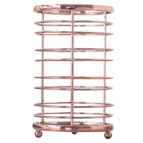 ORZ Rose Gold Kitchen Utensil Holder Flatware Organizer Caddy Storage Basket - Metal Wire