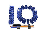 (10 pk) Blue Self Adhesive Pencil Pen and Marker Holder Adhesive Clip - Best Mount Organizer to Stick on The PC Monitor, whiteboard, Chalkboard, etc. - Great for Universities, Restaurants, etc.