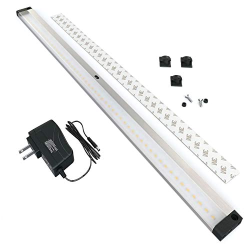 EShine LED Dimmable Under Cabinet Lighting - Extra Long 20 Inch Panel, Hand Wave Activated - Touchless Dimming Control, Warm White (3000K)