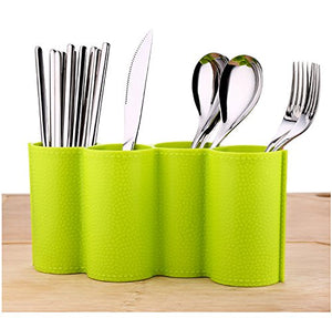 Kitchen Utensil Holder by Latom, Cooking Utensil Caddy, Silverware Spatula Cookware and Chopsticks Drying Cutlery Holder Storage Organizer(Green)