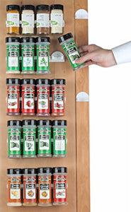 Spice Rack 36 spice gripper- Spice Racks Strips Cabinet Cabinet Door - Use Spice Clips for Spice Organizer - stick or screw Spice Storage Spice Clips