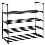 SONGMICS 4-Tier Shoe Rack 20 Pairs Metal Shoe Tower Shelf Storage Organizer Cabinet 35.6 x 11.9 x 33.3 Inches Black ULSA14BK