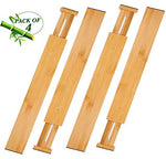 Unuber Bamboo Kitchen Drawer Dividers,Drawer Organizers Expandable Drawer Dividers Separators Organizers for in Kitchen, Dresser, Bathroom, Bedroom, Desk, Baby Drawer