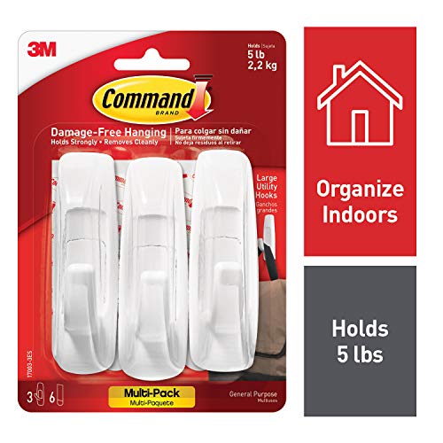 3M Command Damage-Free Large Utility Hooks, White