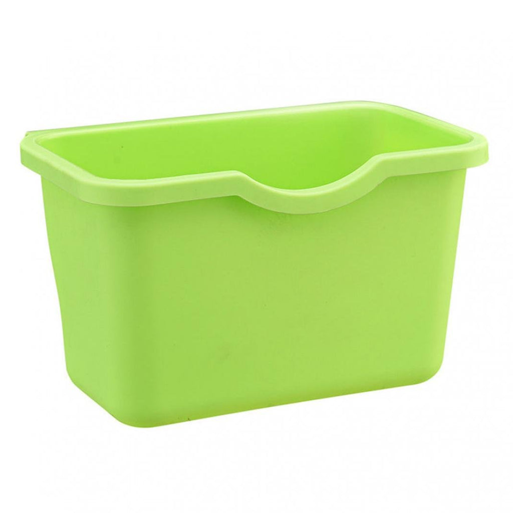 Multifuctional Plastic Kitchen Cabinet Hanging Food Waste Garbage Bin Rubbish Organizer Trash Junk Box Deskside Trash Can Wastebaskets Bathroom Storage Bowl Basket (Green)