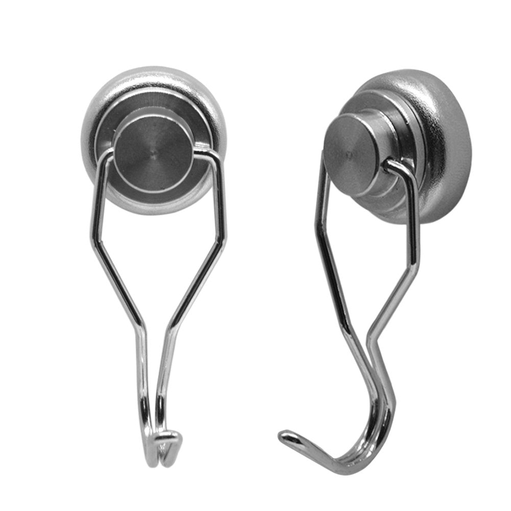 2 Pack Swivel Magnetic Neodymium Hook Strong Rotating Swing Hanger ShineMe 22 Pound Heavy Duty Magnet Towel Coat Clothes Bag Cap Tool Holder for Kitchen Bathroom Basement Garage RV Storage