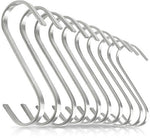 Pro Chef Kitchen Tools Flat Hanging Hooks - Pot Racks S Hook 10 Pack Set - Hang Display Jewelry - Metal Utility Hooks for Outdoor Storage Organization - Butcher Meat Hangers for Bacon Sausage Smokers