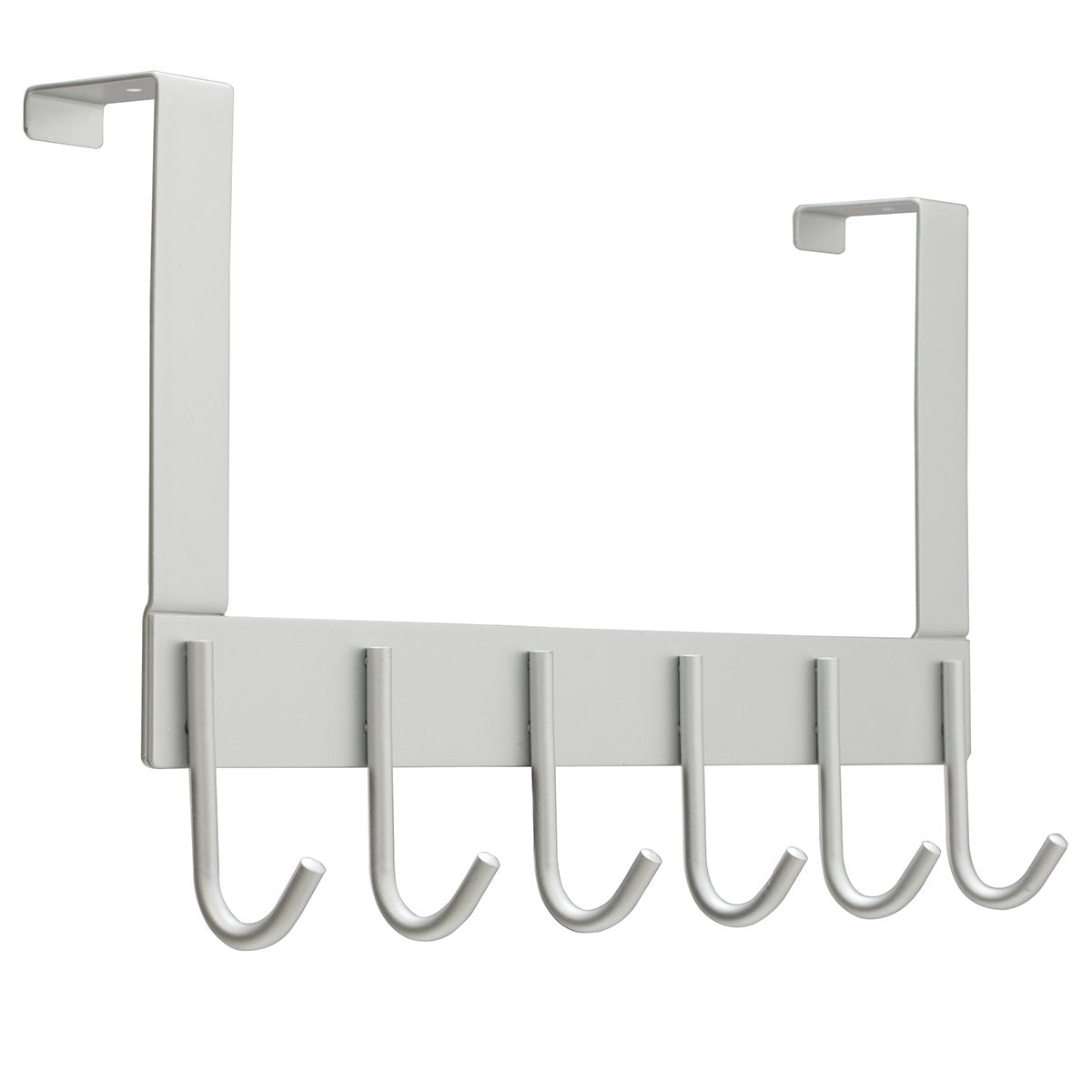 SamiTime Over The Door Hook Hanger, Heavy-Duty Organizer for Coat, Towel, Bag,6 Hooks, Aluminum