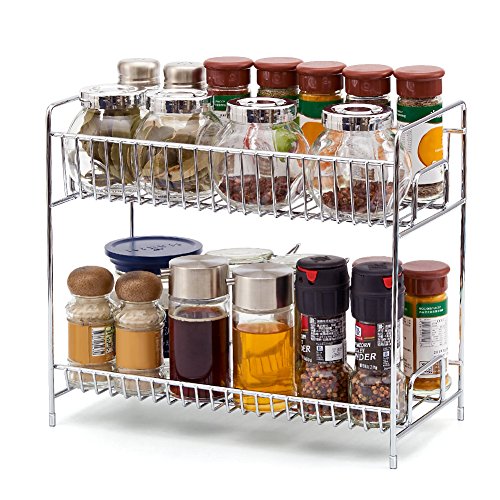 2-Tier Standing Rack EZOWare Kitchen Bathroom Countertop Storage Organizer Shelf Holder Spice Rack