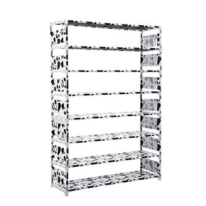 Ferty 8 Tier Freestanding Shoe Rack 32 Pairs Large Capacity Stackable Shoe Storage Holder [US Stock] (White)