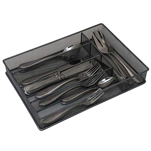 Four Compartment Five Compartment Metal Mesh Cutlery Tray Organizer Cutlery Desktop Storage to Separated Silverware