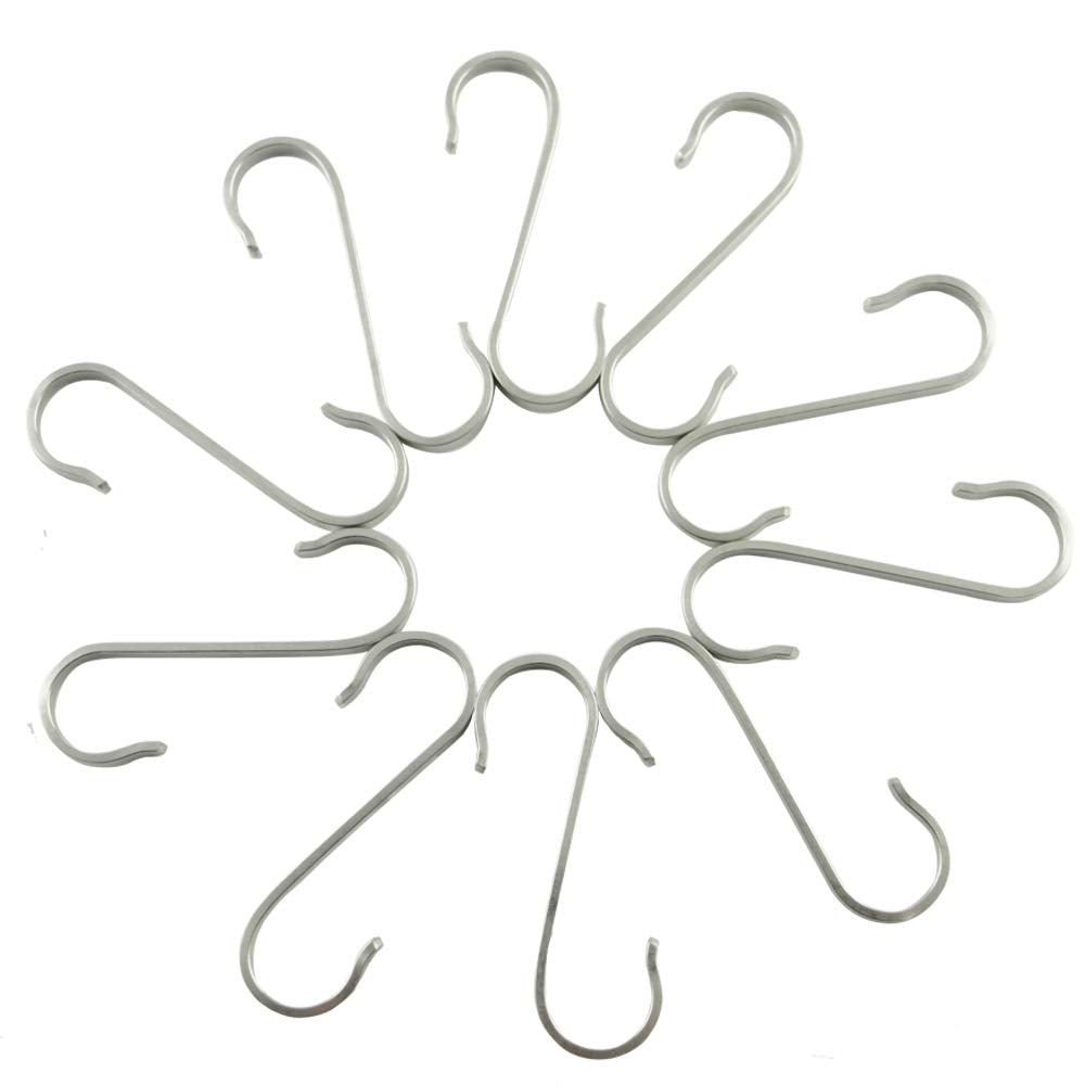 LEVIPES Flat S Hooks 10-pack SUS304 S Hooks,3 Inch S Shaped Hooks For Kitchen ,Garage, Garden, Office