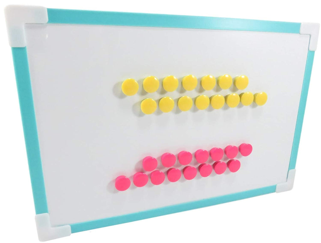 Mini Round Dot Magnets Refrigerator Filing Cabinet Whiteboard .5 x .5 Inches Neon Pink and Yellow (Pack of 30)