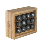 AllSpice Wooden Spice Rack, Includes 12 4oz Jars- Bamboo