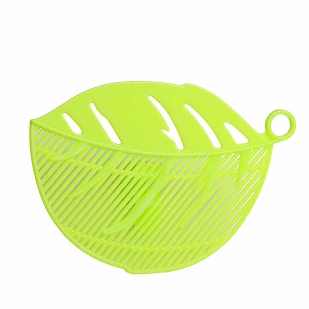 Eutuxia Clip-On Food Strainer, Drainer, Colander, Sieve for Spaghetti, Pasta, Noodles, Rice, Beans, Fruits, Vegetables. Universal Snap On Kitchen Cooking Tool Fits All Pots, Pans & Bowls. Leaf Shape.