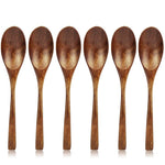 Wooden Rice Soup Spoons, 5 Pieces Aoosy Korean Natural Eco-friendly Tableware Cutlery Ellipse Wooden Coffee Tea Spoon (5 pieces Korean Rice Spoons)