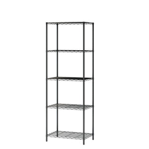 Homebi 5-Tier Wire Shelving 5 Shelves Unit Metal Storage Rack Durable Organizer Perfect for Pantry Closet Kitchen Laundry Organization in Black,21”Wx14”Dx61”H