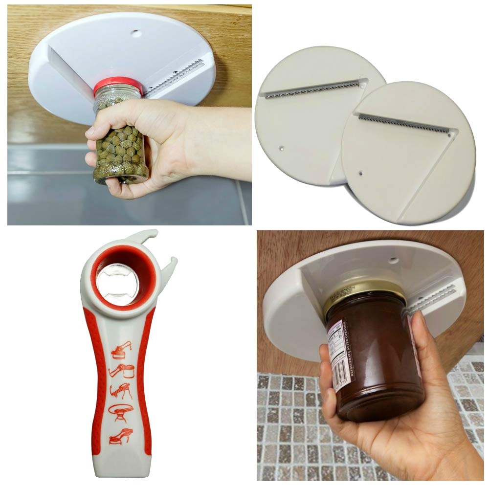 Jar Opener Bottle Top Opener Set 3 Pack Bundle Ideal for Seniors & People Suffering From Arthritis Multipurpose Kitchen Tool