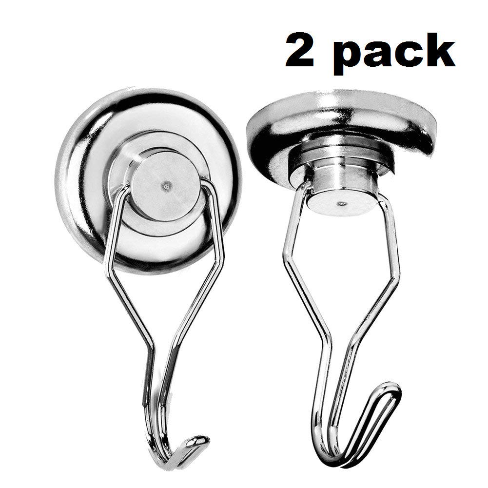 Powerful Magnetic Swivel Hook Organiser Best for Door Coat Hook, Grill Hanger Utensils, Cruise Cabin Wall, Garage Tool Hanger Refrigerator Whiteboard Strong Heavy Duty 2 Pack NG32