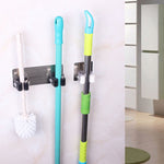 LtrottedJ Wall Mounted Mop Organizer Holder ，Brush Broom Hanger Storage Rack Kitchen Tool (Black)