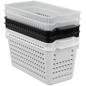 Kekow 6-Pack Small Plastic Storage Baskets for Office, Bedroom, Closet, Bathroom Counter Top