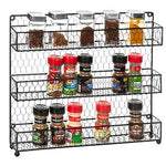 MyGift 3-Tier Rustic Chicken Wire Wall-Mounted Spice Rack